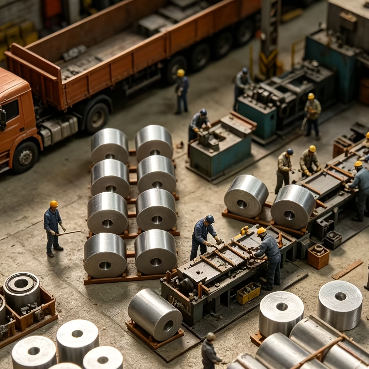 5 Sets HO Scale Steel Coil And Pallet Model Kit Combination